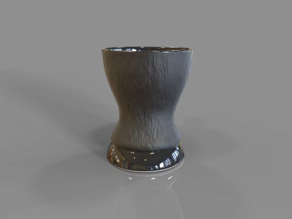 Porcelain cup with horse handle - STALLION - black mat and black glaze