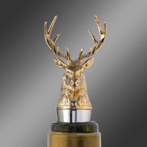 Premium wine bottle stopper Deer - 24 K Gold plated