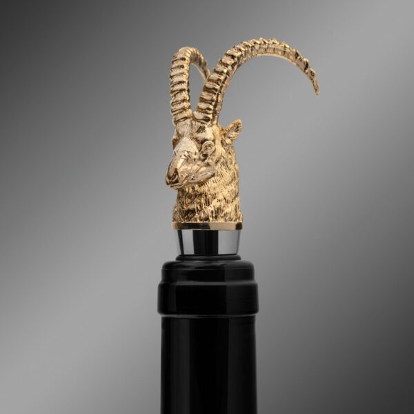 Premium wine bottle stopper Capricorn - 24K gold plated