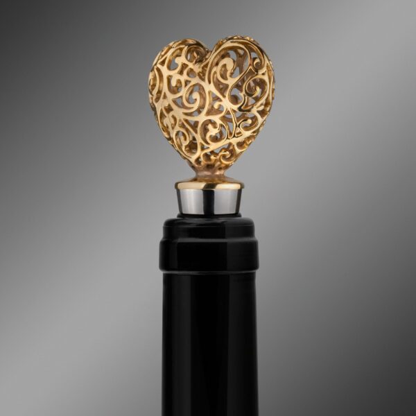 Premium wine bottle stopper LOVE - 24K Gold plated