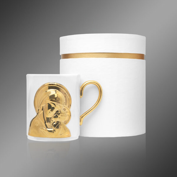Porcelain cup SAINT MARY - 24k Gold