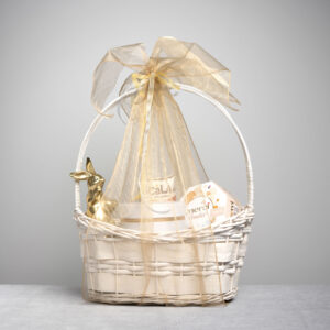 White basket - Saint George - 2 - White and Gold